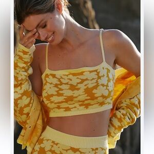 Anthropologie Yellow Crop Top, Medium